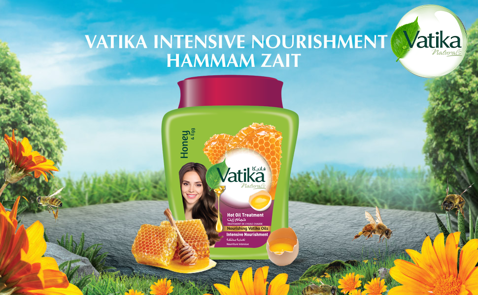 Vatika Hot Oil Treatment Hammam Zaith With Egg & Honey, Hot Oil Treatment For Intensive Nourishment 500gm Egg (Pack of 3)